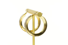 Load image into Gallery viewer, 14K Princess Cubic Zirconia Statement Hoop Earrings Yellow Gold