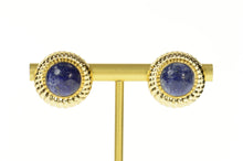 Load image into Gallery viewer, 14K Retro Sodalite Twist Design Statement Stud Earrings Yellow Gold