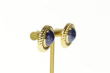 Load image into Gallery viewer, 14K Retro Sodalite Twist Design Statement Stud Earrings Yellow Gold