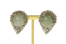 Load image into Gallery viewer, Sterling Silver Aventurine Ornate Planchette French Clip Earrings
