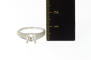 18K 0.22 Ctw Diamond 7mm Engagement Setting Ring Size 6 White Gold