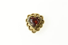 Load image into Gallery viewer, 10K Victorian Ornate Garnet Heart Slide Bracelet Charm/Pendant Yellow Gold