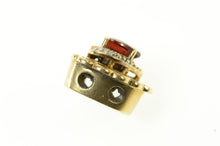 Load image into Gallery viewer, 10K Victorian Ornate Garnet Heart Slide Bracelet Charm/Pendant Yellow Gold