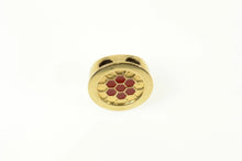 Load image into Gallery viewer, 10K Red Enamel Honeycomb Design Slide Bracelet Charm/Pendant Yellow Gold