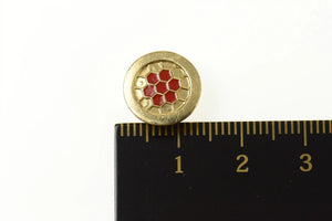 10K Red Enamel Honeycomb Design Slide Bracelet Charm/Pendant Yellow Gold