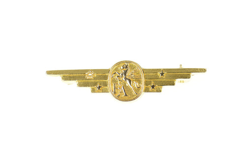 10K Pegasus Association Football Club Bar Pin/Brooch Yellow Gold