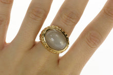 Load image into Gallery viewer, 14K Oval Moonstone Textured Nugget Cocktail Ring Size 9.25 Yellow Gold