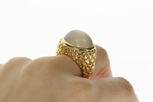 Load image into Gallery viewer, 14K Oval Moonstone Textured Nugget Cocktail Ring Size 9.25 Yellow Gold