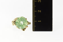 Load image into Gallery viewer, 10K Art Nouveau Ornate Lime Quartz Cocktail Ring Size 5.25 Yellow Gold