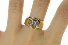 Load image into Gallery viewer, 14K Men&#39;s Diamond Solitaire Squared Wedding Ring Size 11.25 Yellow Gold
