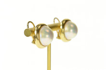 Load image into Gallery viewer, 14K 1960&#39;s Classic Pearl Statement French Clip Earrings Yellow Gold