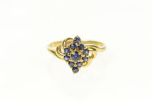 Load image into Gallery viewer, 14K Marquise Cluster Sapphire Statement Ring Size 6.25 Yellow Gold