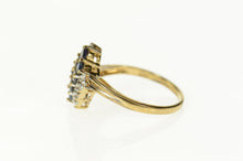 Load image into Gallery viewer, 10K Squared Diagonal Sapphire Diamond Bypass Ring Size 7.25 Yellow Gold