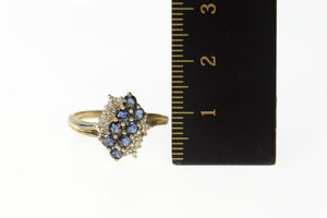 10K Squared Diagonal Sapphire Diamond Bypass Ring Size 7.25 Yellow Gold