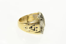 Load image into Gallery viewer, 14K Masonic Diamond Eagle Ornate 6.0mm Setting Ring Size 9 Yellow Gold