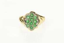 Load image into Gallery viewer, 14K 0.30 Ctw Emerald Retro Twist Statement Ring Size 6.25 Yellow Gold
