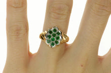 Load image into Gallery viewer, 14K 0.30 Ctw Emerald Retro Twist Statement Ring Size 6.25 Yellow Gold