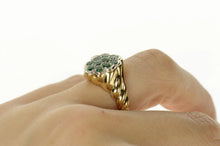 Load image into Gallery viewer, 14K 0.30 Ctw Emerald Retro Twist Statement Ring Size 6.25 Yellow Gold
