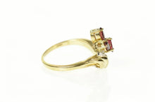 Load image into Gallery viewer, 14K Marquise Ruby Diamond Cluster Ornate Ring Size 6.5 Yellow Gold