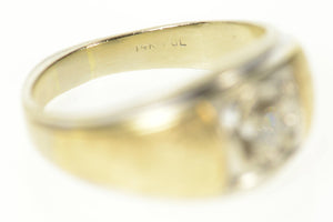 14K Ornate 1960's Men's Diamond Wedding Ring Size 12 White Gold