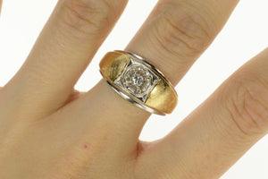14K Ornate 1960's Men's Diamond Wedding Ring Size 12 White Gold
