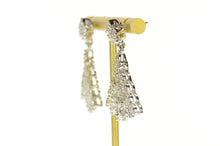 Load image into Gallery viewer, 14K 0.75 Ctw Fanned Diamond Cluster Dangle Earrings White Gold