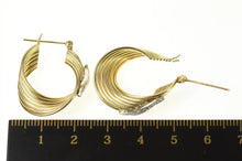 Load image into Gallery viewer, 14K Twist Design Diamond Statement Hoop Earrings Yellow Gold