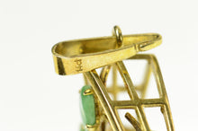 Load image into Gallery viewer, 14K 1960&#39;s Jade Ornate Squared Layered Look Pendant Yellow Gold