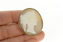Load image into Gallery viewer, 14K Victorian Ornate Carved Lady Shell Cameo Pin/Brooch Yellow Gold