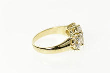 Load image into Gallery viewer, 14K Three Stone Classic Oval Travel Engagement Ring Size 7.75 Yellow Gold