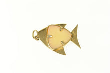 Load image into Gallery viewer, 14K Diamond Inset Retro Marble Fish Charm/Pendant Yellow Gold