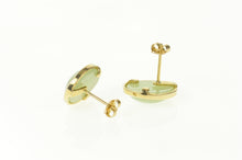 Load image into Gallery viewer, 14K Oval Jadeite Cabochon Classic Stud Earrings Yellow Gold