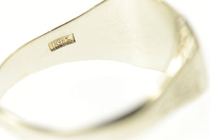 14K Masonic Compass Square Art Deco Men's Ring Size 11 White Gold