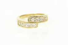Load image into Gallery viewer, 14K Princess Channel Bypass Statement Ring Size 5.75 Yellow Gold