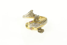 Load image into Gallery viewer, 14K 1960&#39;s Ornate Diamond Koi Fish Wrap Pisces Ring Size 6.75 Yellow Gold