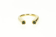 Load image into Gallery viewer, 14K Natural Emerald Curved Floating Statement Ring Size 3.75 Yellow Gold