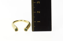 Load image into Gallery viewer, 14K Natural Emerald Curved Floating Statement Ring Size 3.75 Yellow Gold