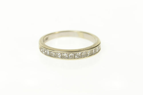 14K 0.60 Ctw Princess Diamond Wedding Band Ring Size 7.5 White Gold