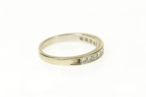 14K 0.60 Ctw Princess Diamond Wedding Band Ring Size 7.5 White Gold