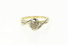 Load image into Gallery viewer, 10K Round Retro Diamond Cluster Bypass Promise Ring Size 5.75 Yellow Gold