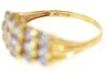 Load image into Gallery viewer, 10K Squared Tiered Tanzanite Statement Band Ring Size 9.75 Yellow Gold