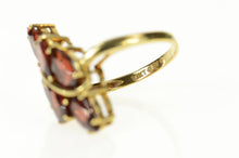 Load image into Gallery viewer, 14K Marquise Garnet Cluster Statement Bypass Ring Size 7.75 Yellow Gold