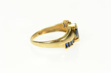Load image into Gallery viewer, 10K Marquise Natural Sapphire Baguette Bypass Ring Size 6 Yellow Gold