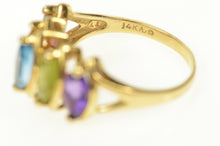 Load image into Gallery viewer, 14K Five Stone Amethyst Topaz Citrine Garnet Ring Size 8.75 Yellow Gold