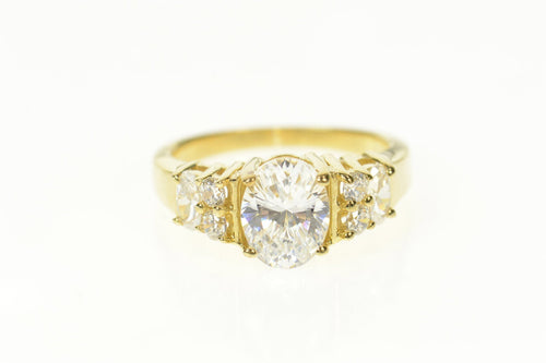 14K Oval Classic Fancy Travel Engagement Ring Size 7 Yellow Gold