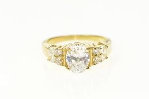 14K Oval Classic Fancy Travel Engagement Ring Size 7 Yellow Gold