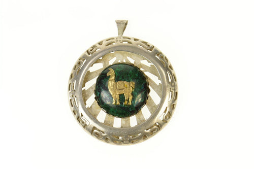 Sterling Silver Peruvian Chrysocolla Alpaca Statement Pendant/Pin
