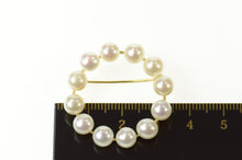 Load image into Gallery viewer, 14K Classic Pearl Circle Simple Round Pin/Brooch Yellow Gold