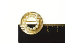 Load image into Gallery viewer, 14K Retro Classic Pearl Grooved Swirl Circle Pin/Brooch Yellow Gold