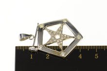 Load image into Gallery viewer, 14K Order of the Eastern Star Diamond Gavel Pendant White Gold